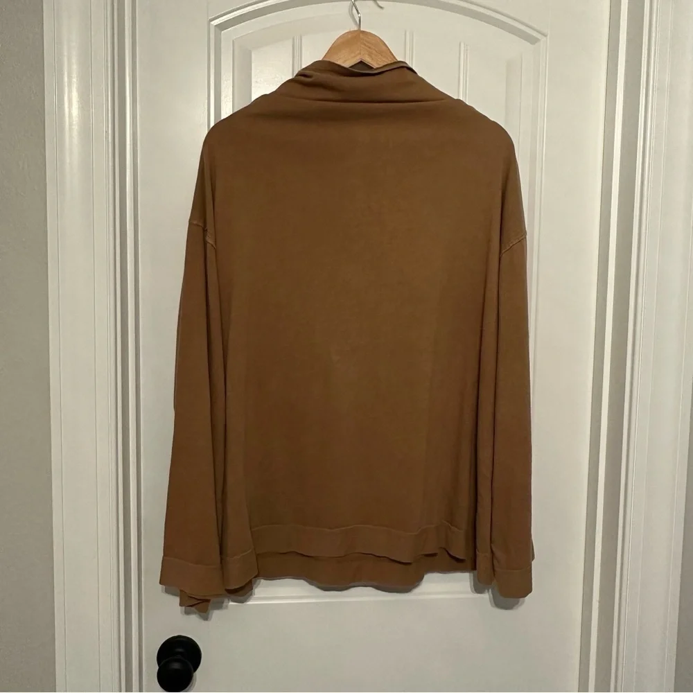 Free People Flare Sleeve Blouse Top Oversized Slouchy Boho Casual Size Large